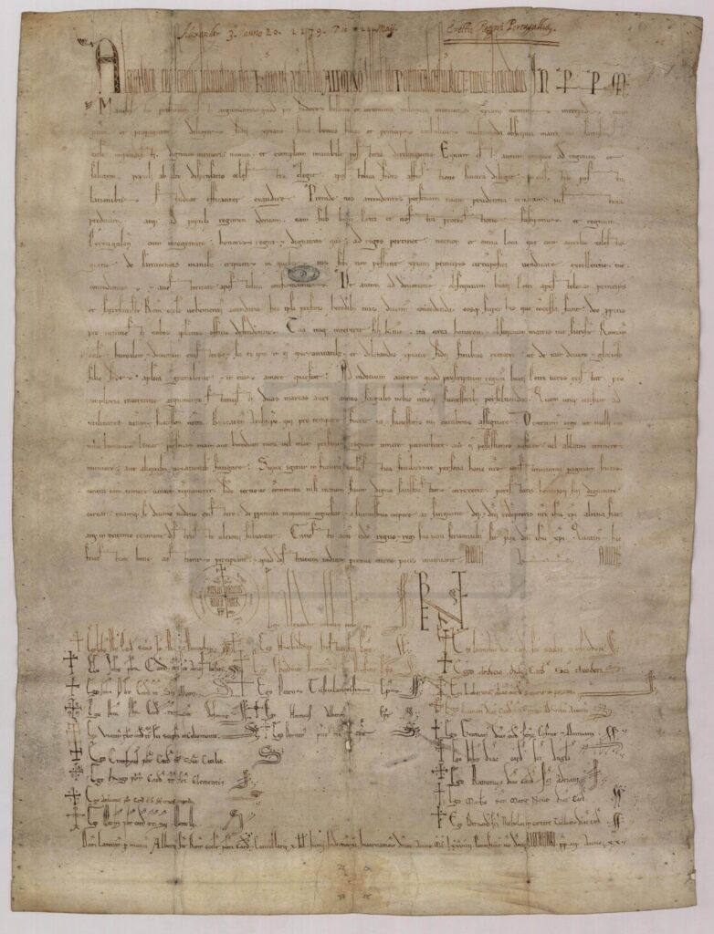 A Bula Manifestis Probatum, que concedeu o tão desejado reconhecimento papal do Reino de Portugal no ano de 1179.