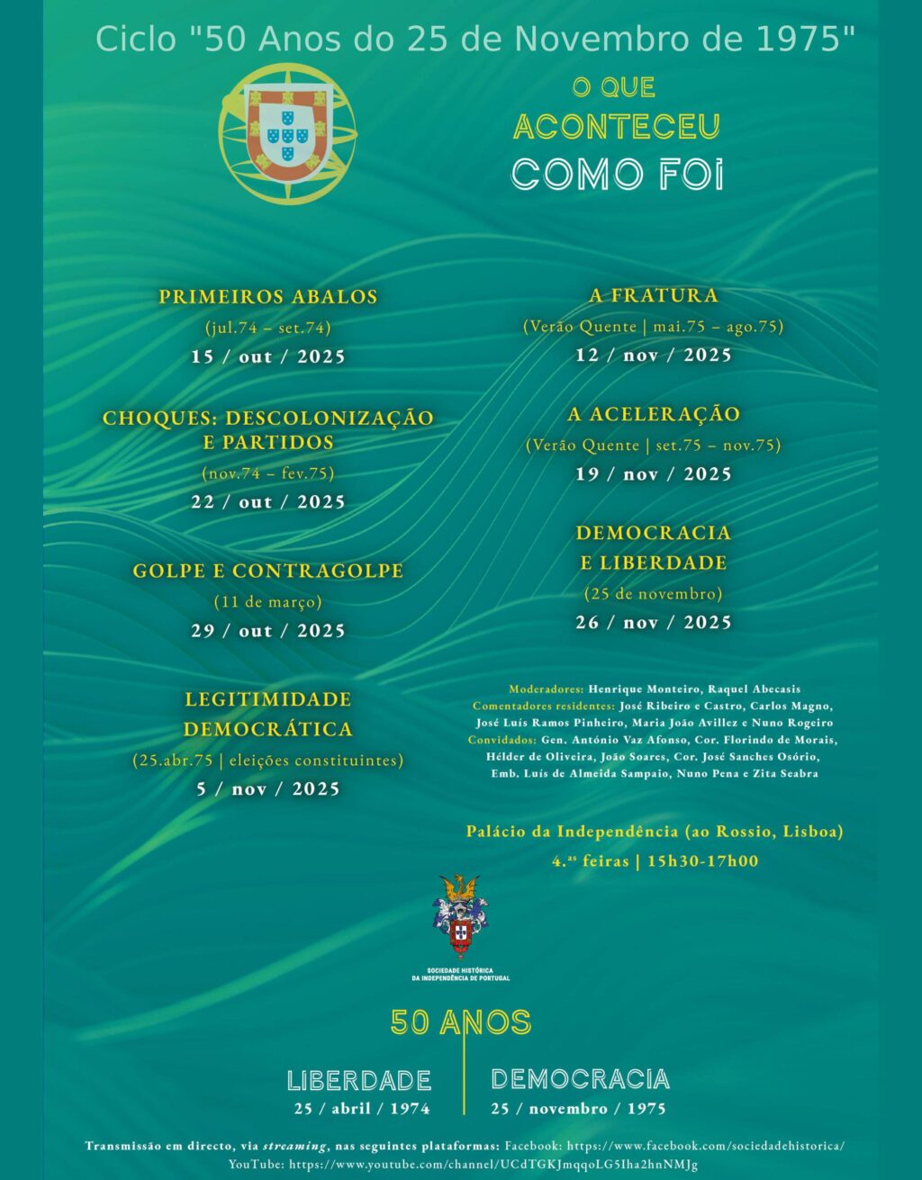 Cartaz do Ciclo "50 Anos do 25 de Novembro de 1975".