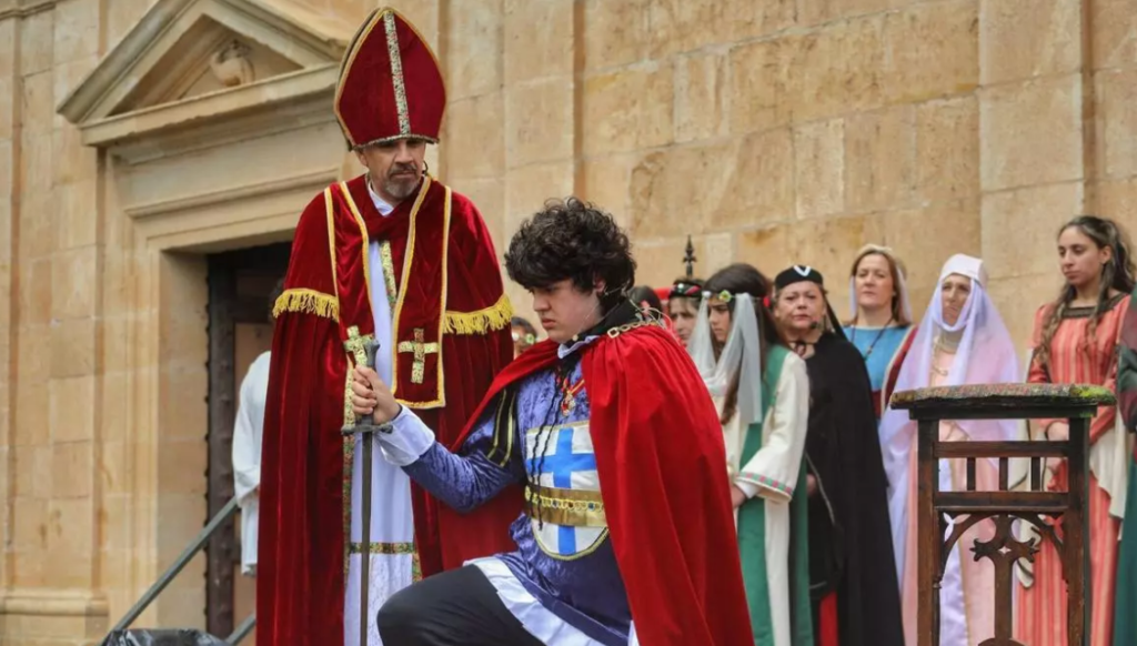 Recriação da investidura do infante D. Afonso Henriques que se realiza todos os anos na Catedral de Zamora por altura do Pentecostes.