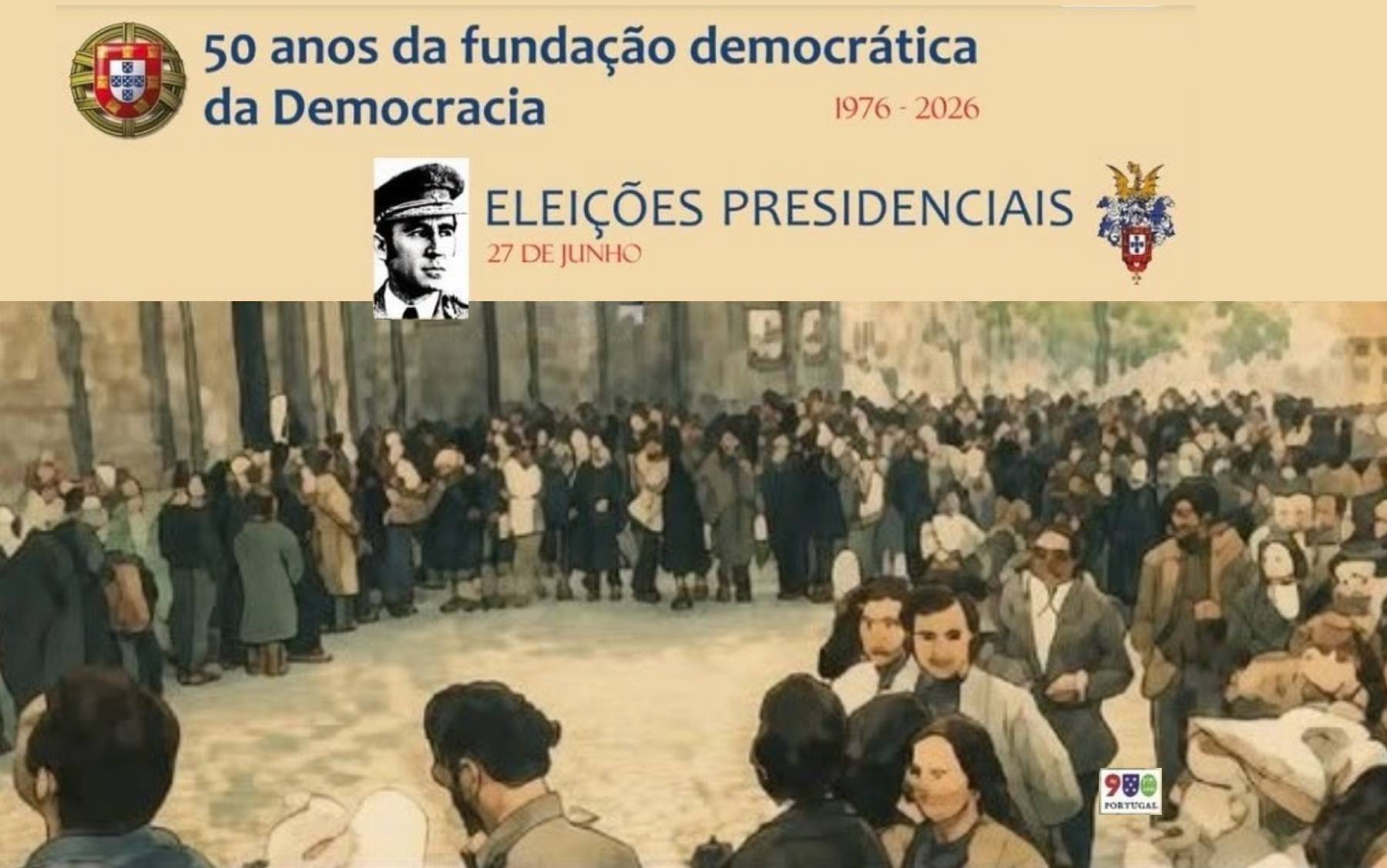 50 anos da fundação democtática da Democracia 1976-2026 - Eleições presidenciais - 27 de junho