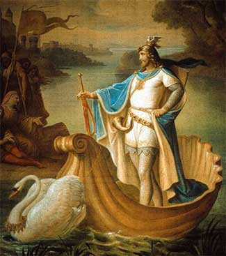 Lohengrin, pintura de August von Heckel (1886)